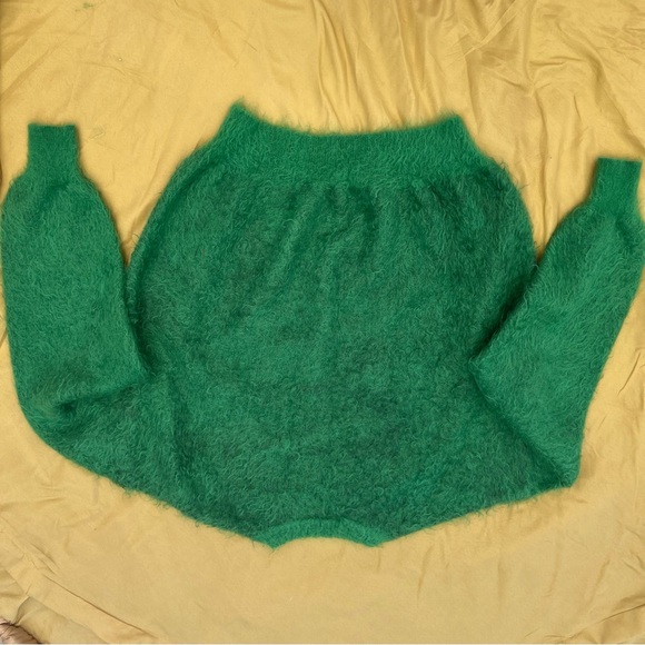Saint Michael MX6 Mxxxxxx Sweater Size XL Green Knit Mohair Wool Nylon Logo RARE - Picture 10 of 11